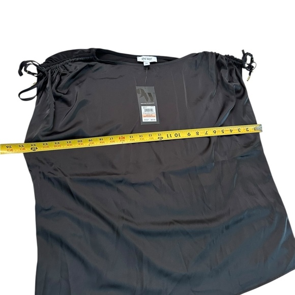 Nine West Ruched Shoulder Tie Elegant Black Women's Top Size 2X NWT - Picture 11 of 17